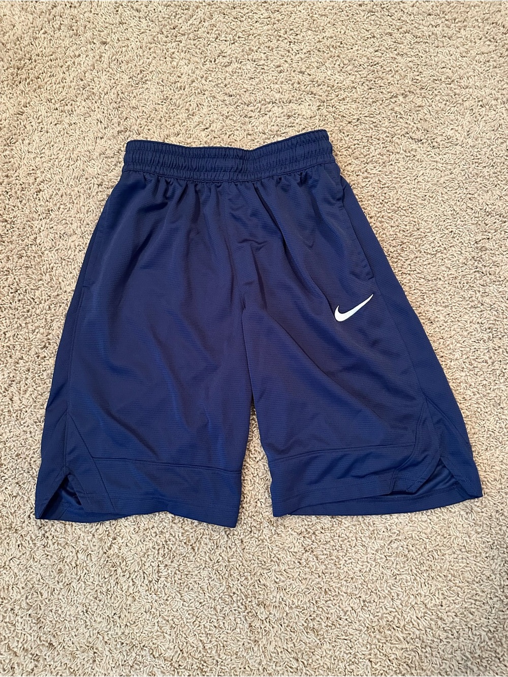 Nike Navy Athletic Shorts with White Swoosh
